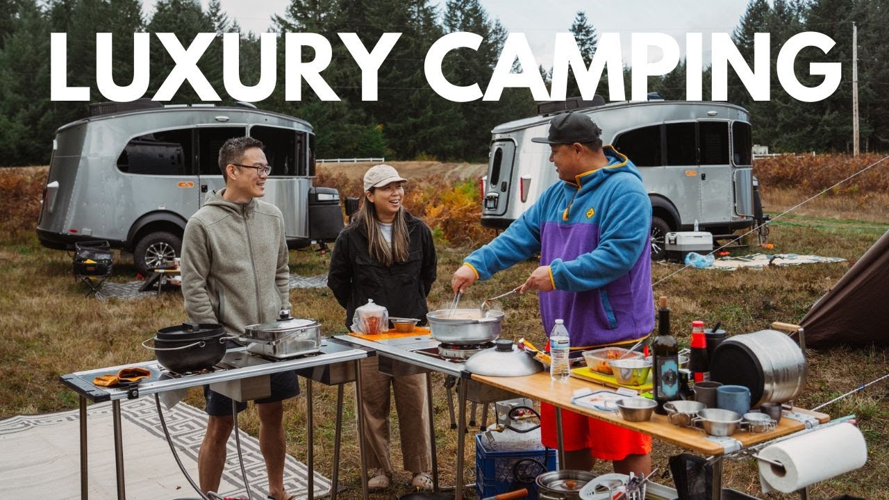 Airstream x Snow Peak luxury camping & cooking Korean food for friends and family
