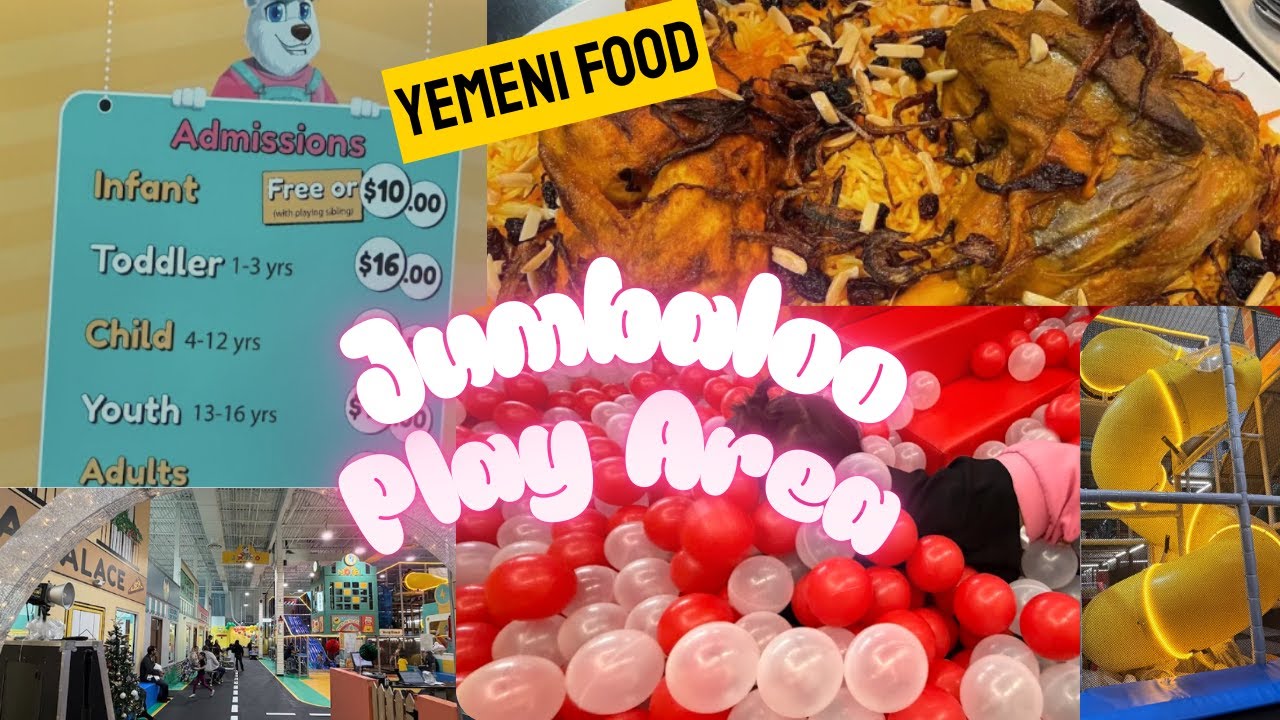 Running around in Jumbaloo Play Area Mississauga  | Yemeni Food | Monasaba 