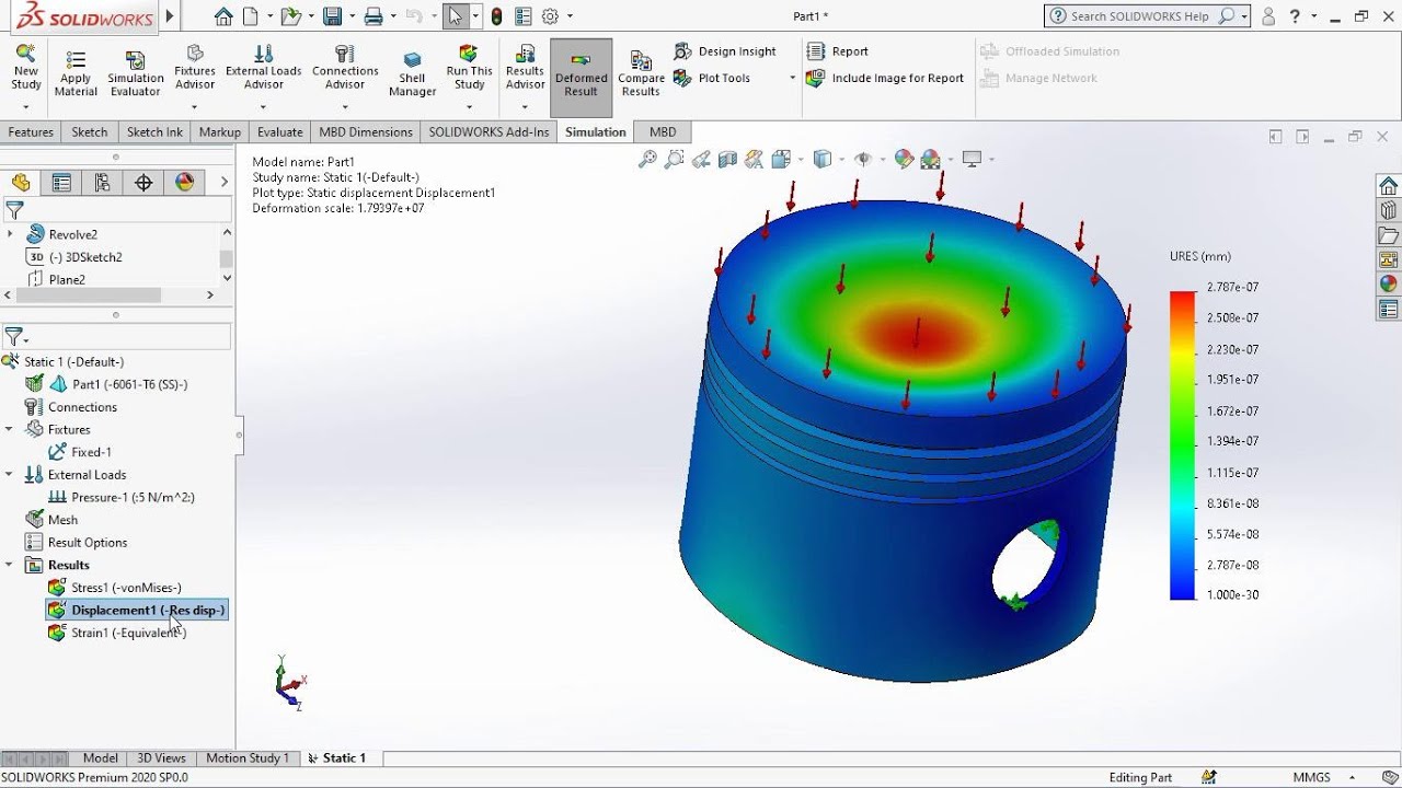 Designing and Simulation of a Piston || SkillPractical Mechanical DIY Projects