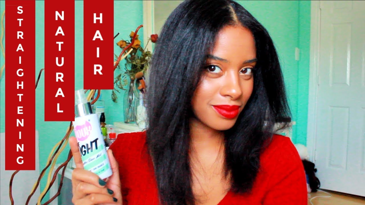 Curly to Straight | Straightening Natural Hair Tutorial 2019