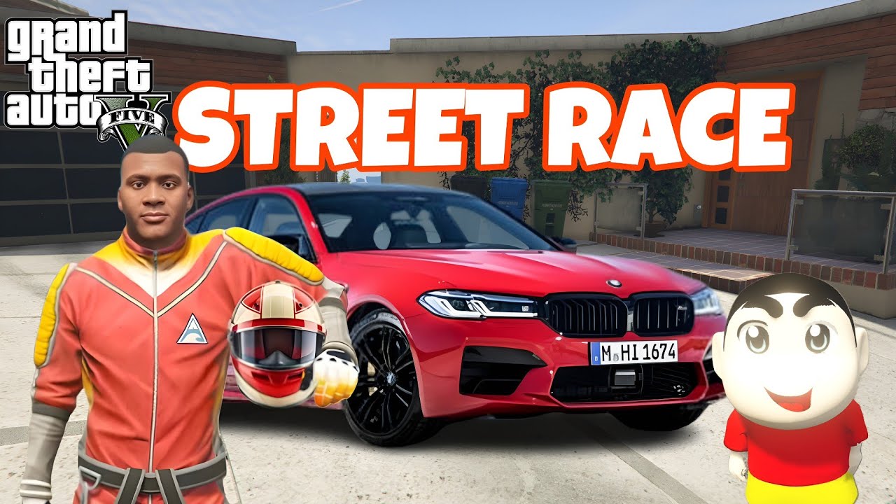 GTA 5 : SHINCHAN AND FRANKLIN PLAYING STREET RACE WITH BMW M5 