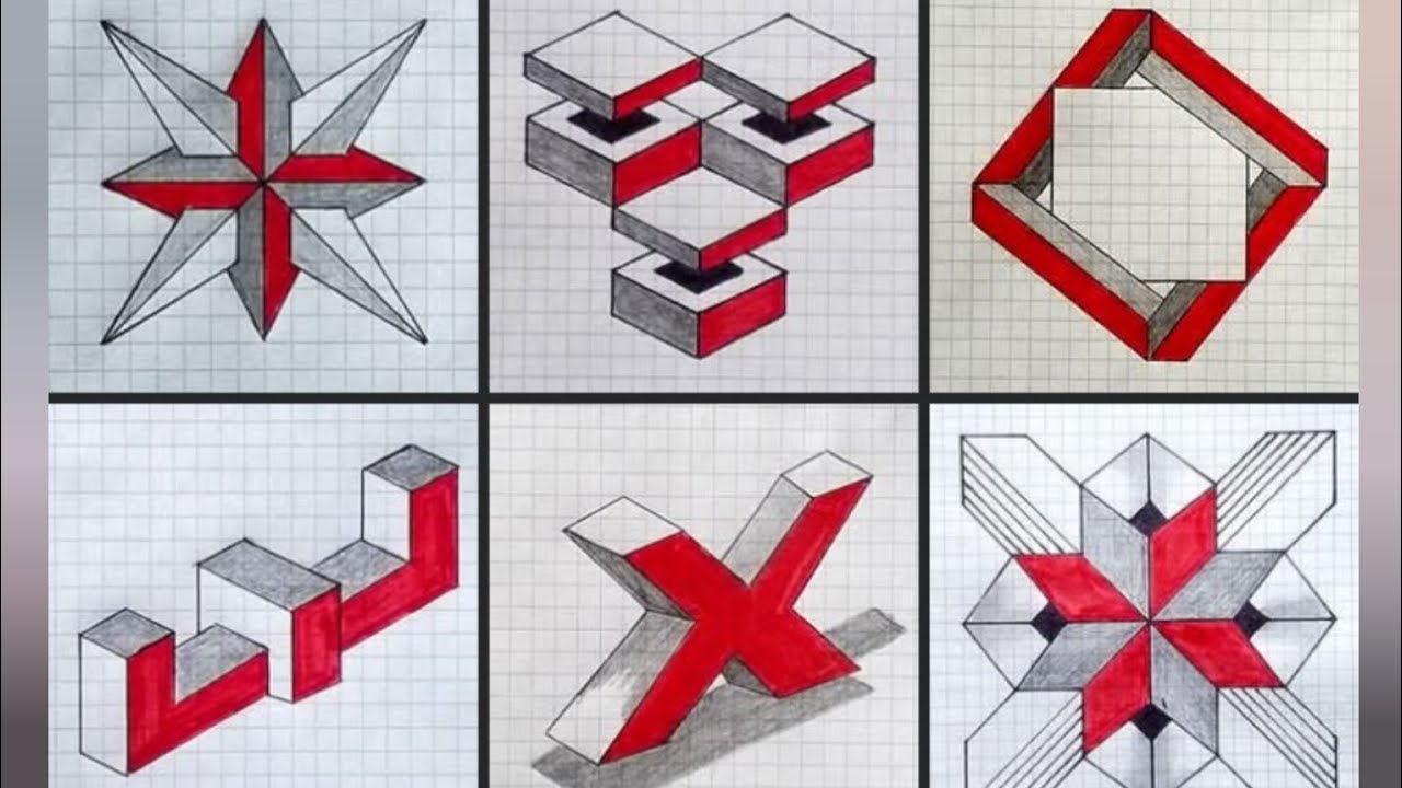 Seis dibujos fáciles y sencillos de hacer en 3d