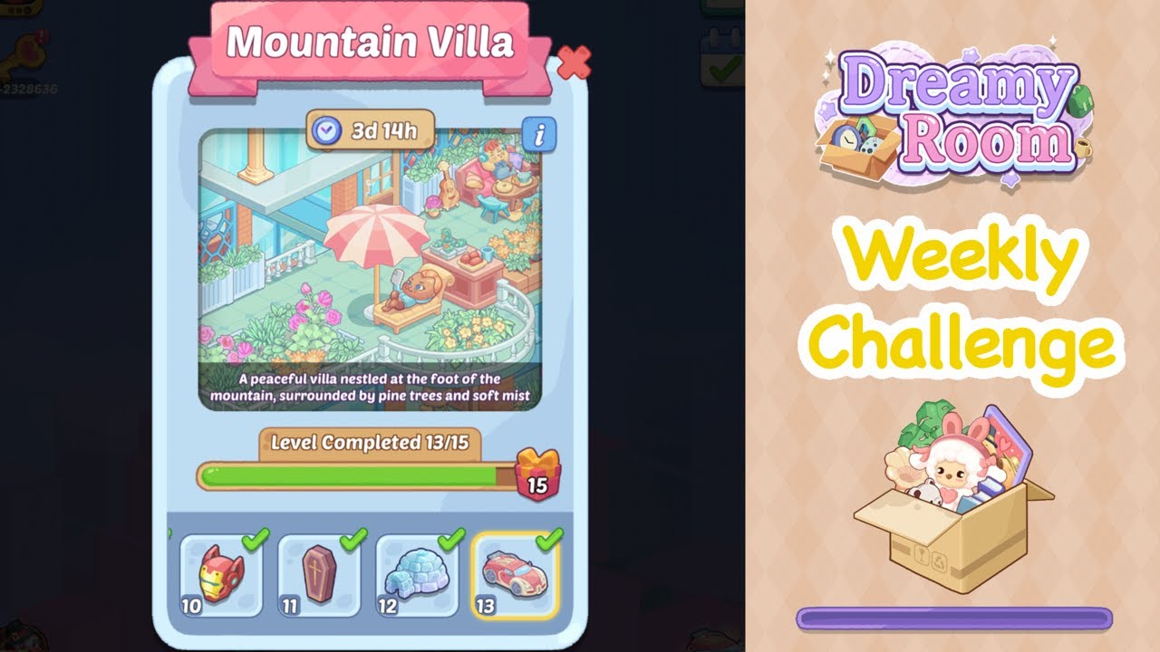 【Dreamy Room】Weekly Challenge Level 13 Mountain Villa walkthrough #gameplay #walkthrough #asmr