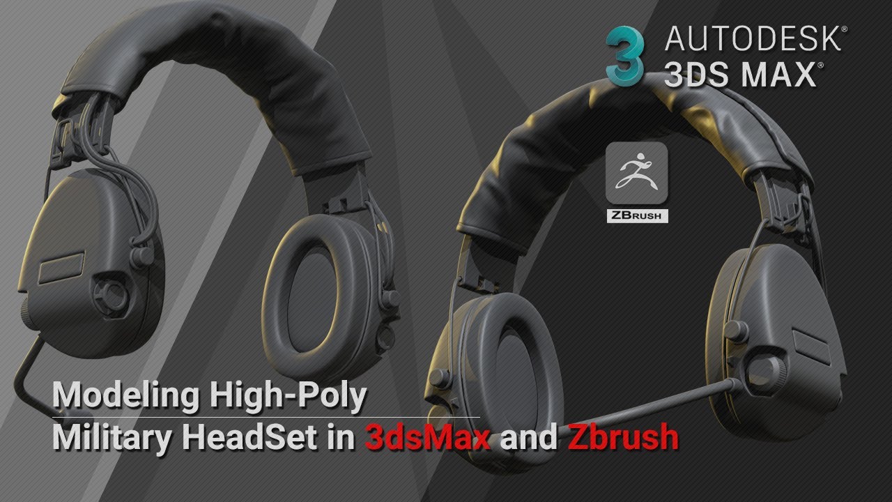 Military HeadSet |  Modeling in 3ds Max and Zbrush