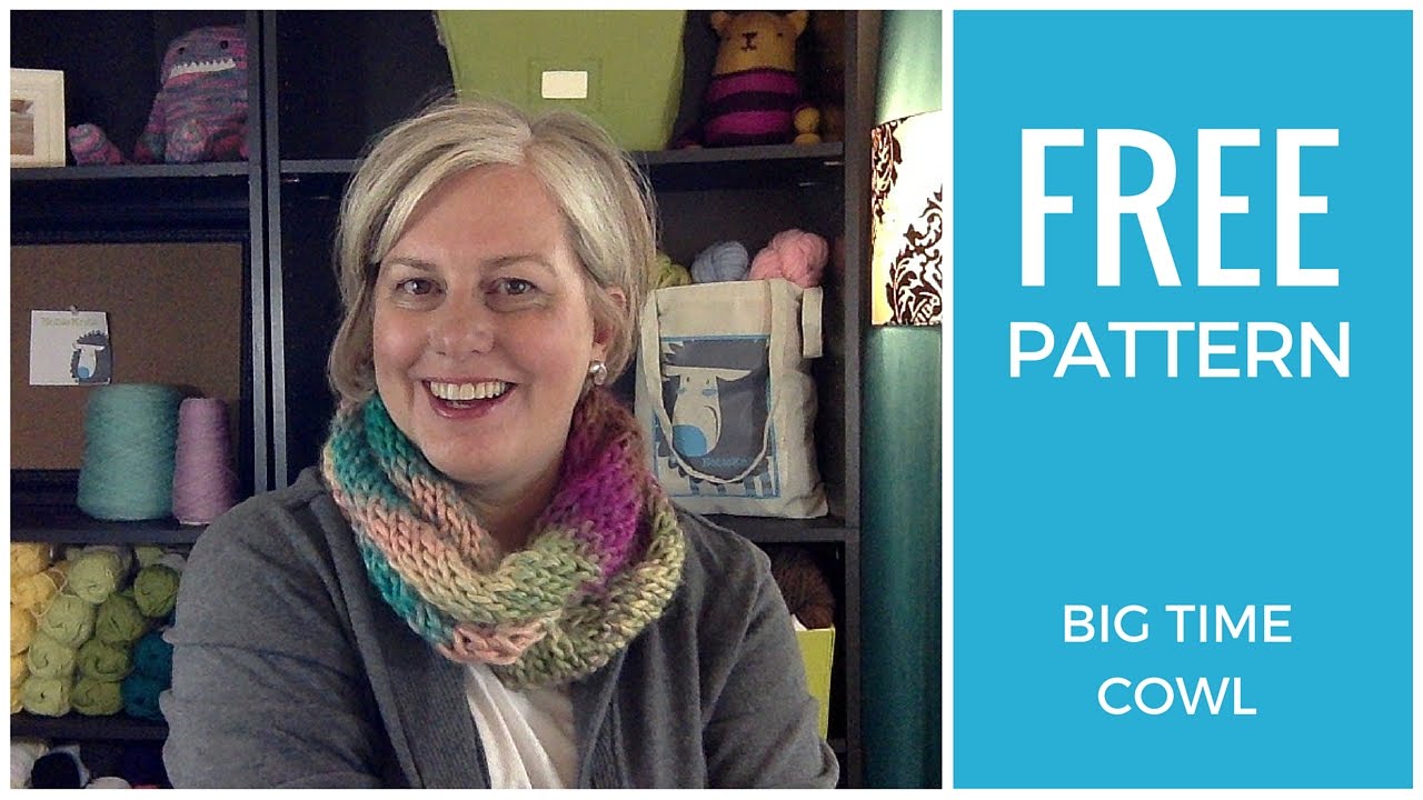Easy Diagonal Cowl Free Knitting Pattern on Straight Needles