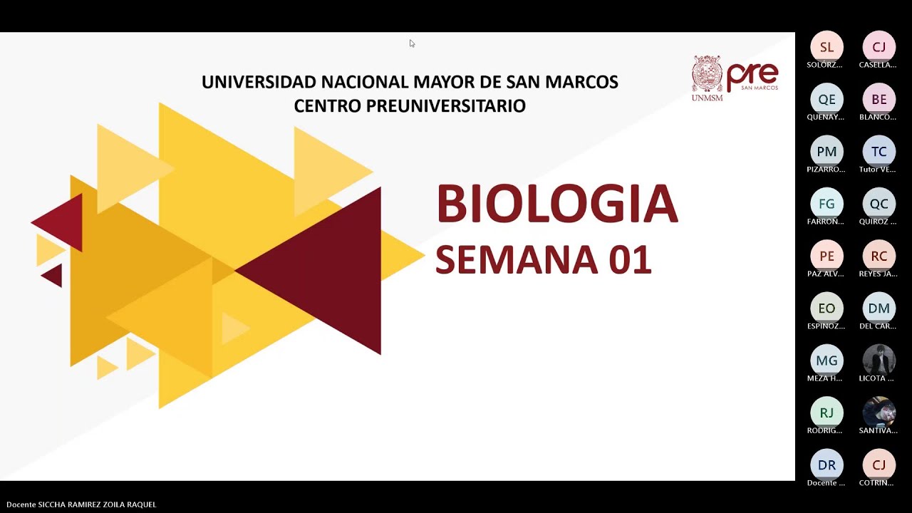 Biología - Semana 01 - Pre San Marcos Ciclo 2025-I (Nuevo Ciclo)