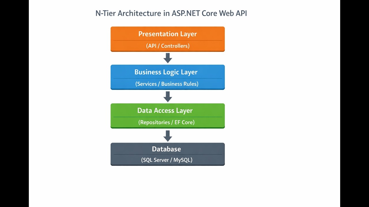 N Tier Architecture in ASP DOTNET Core Web API Step by Step explain