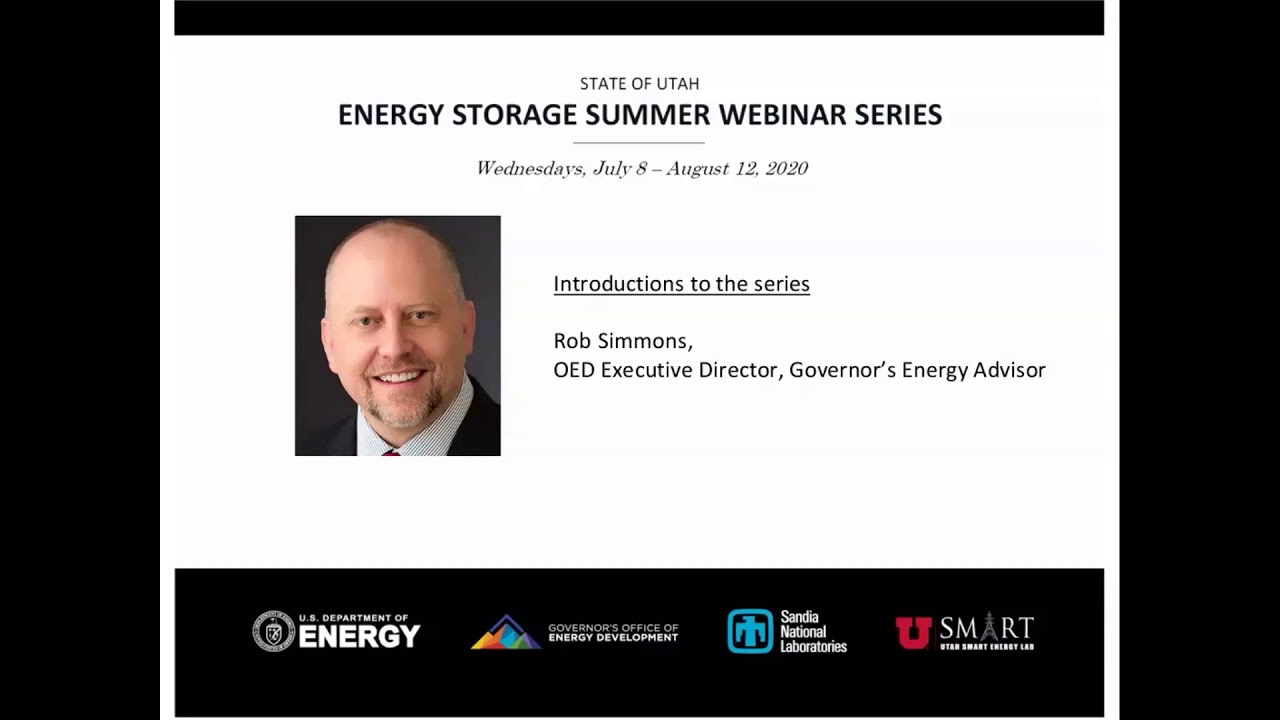 Session 1 — Energy Storage Introductions and Overview | Utah Energy Storage