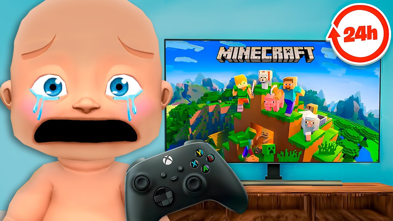 BEBEK OLUP 24 SAAT MİNECRAFT OYNADIM!