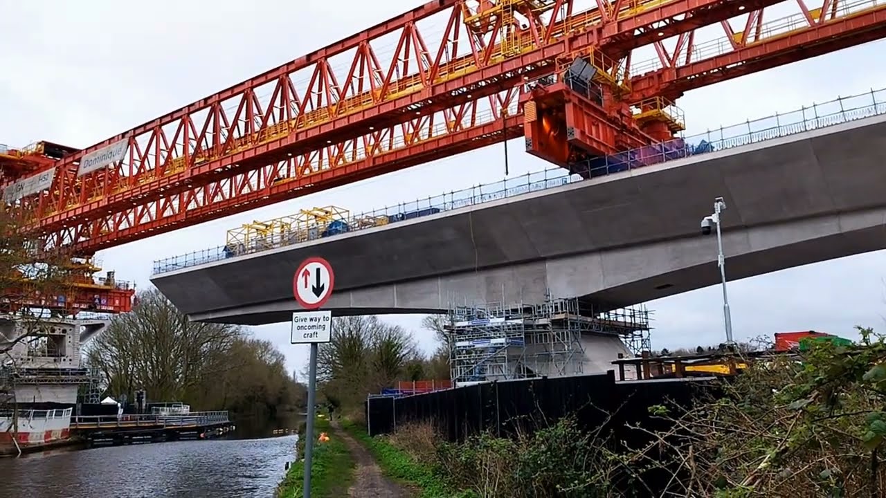 Surprised to see HS2 'Dominique' Launching Girder in moving action across the Colne Valley.
