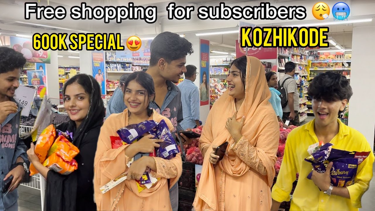 Free shopping 🛍️ for subscribers 😮‍💨 600k special video Kozhikode 😍 എല്ലാവർക്കും വെറുതെ കൊടുത്തു 😭❤️