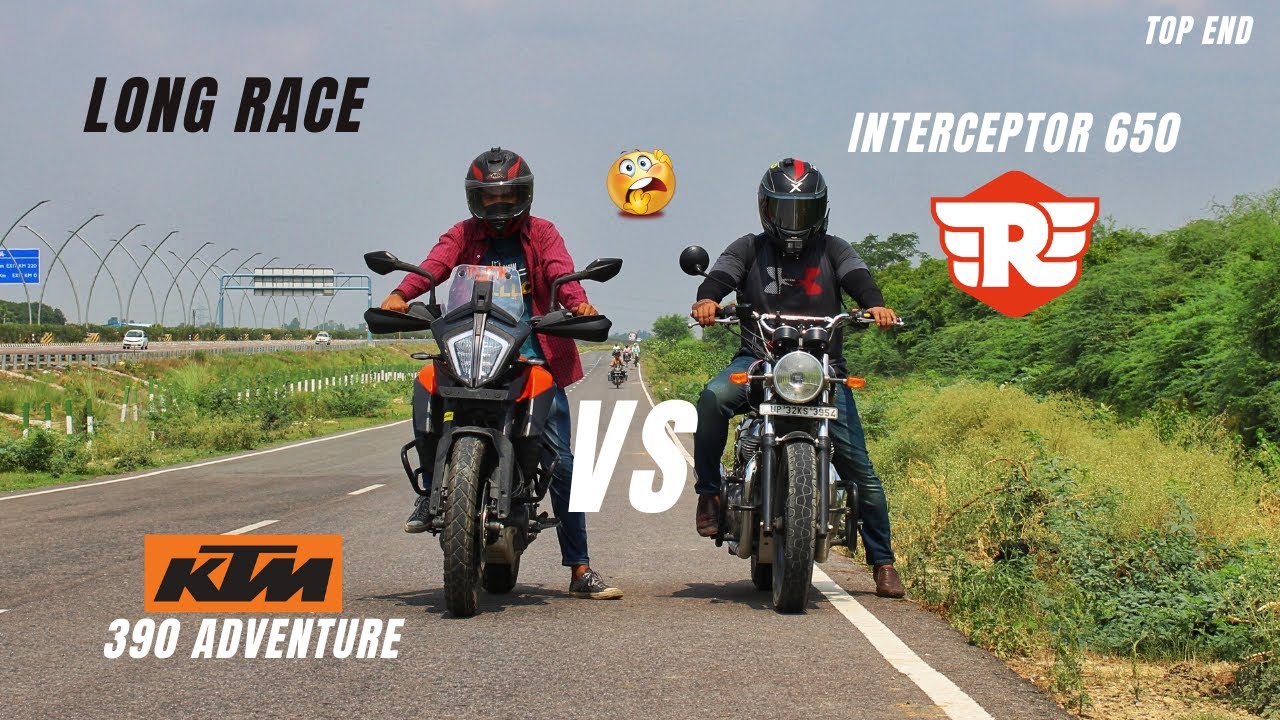 KTM 390 Adventure VS Royal Enfield Interceptor 650 Long Highway Race | Cruiser vs Adventure Tourer