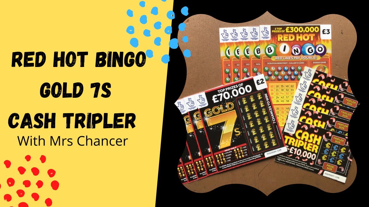 Red hot bingo - gold 7s - cash tripler - with Mrs Chancer - &pound;1 &pound;2 &pound;3 scratch cards today - uk