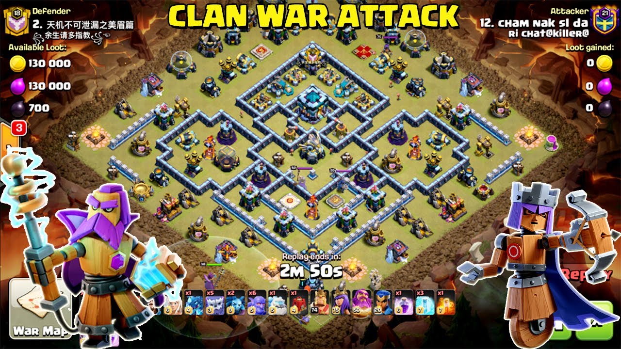 Clan War Attack!! TH13 Strategy Attack 3 star - Best Attack TH13 War Bases ( clash of clans )