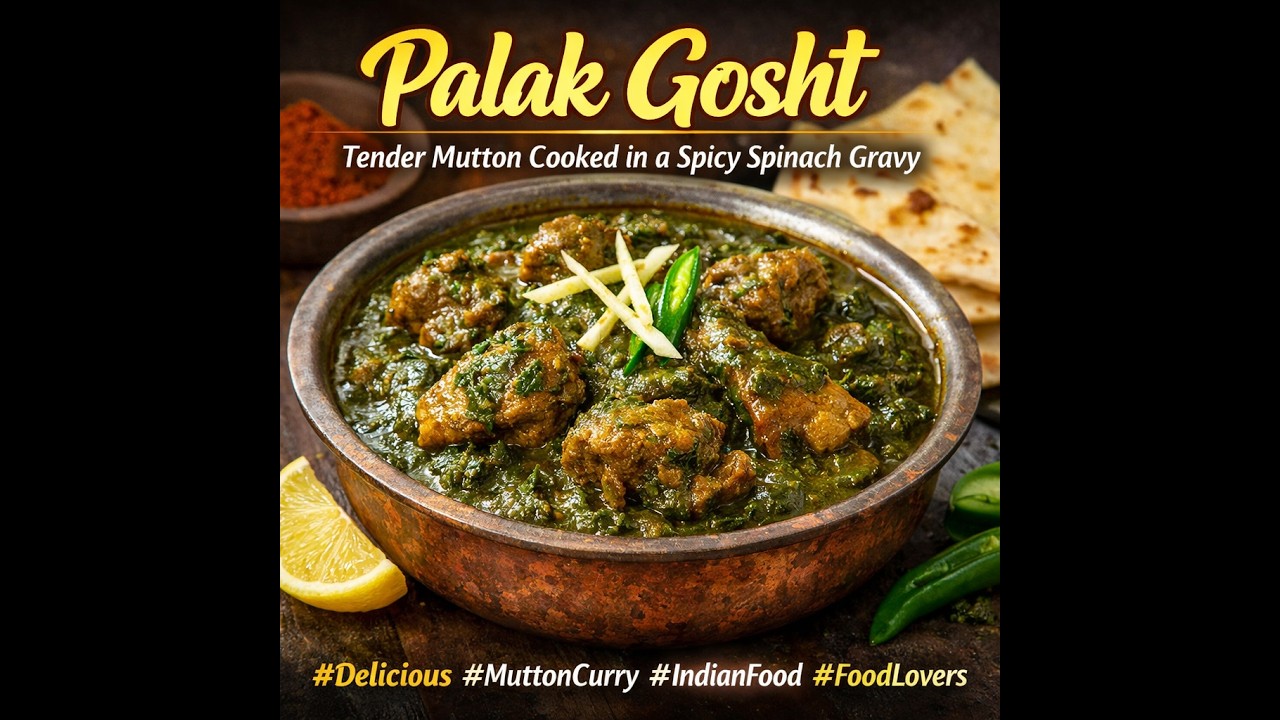 Palak Gosht Recipe  Traditional Mutton Spinach Curry  Easy & Delicious
