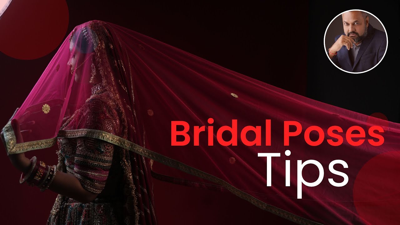 Bridal Portrait with Dupatta by Shaivee Academy Bridal Poses.