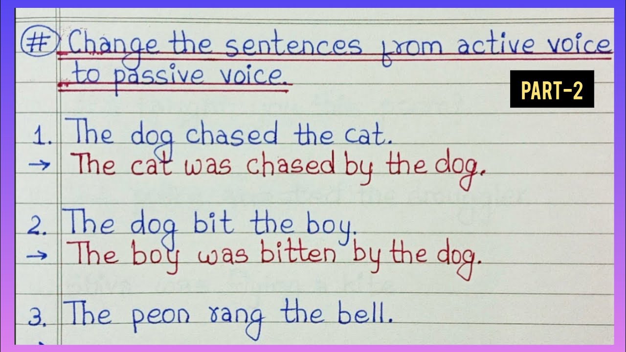 Change Active voice into Passive Voice | 20 Questions of Active voice changes into Passive (Part-2)