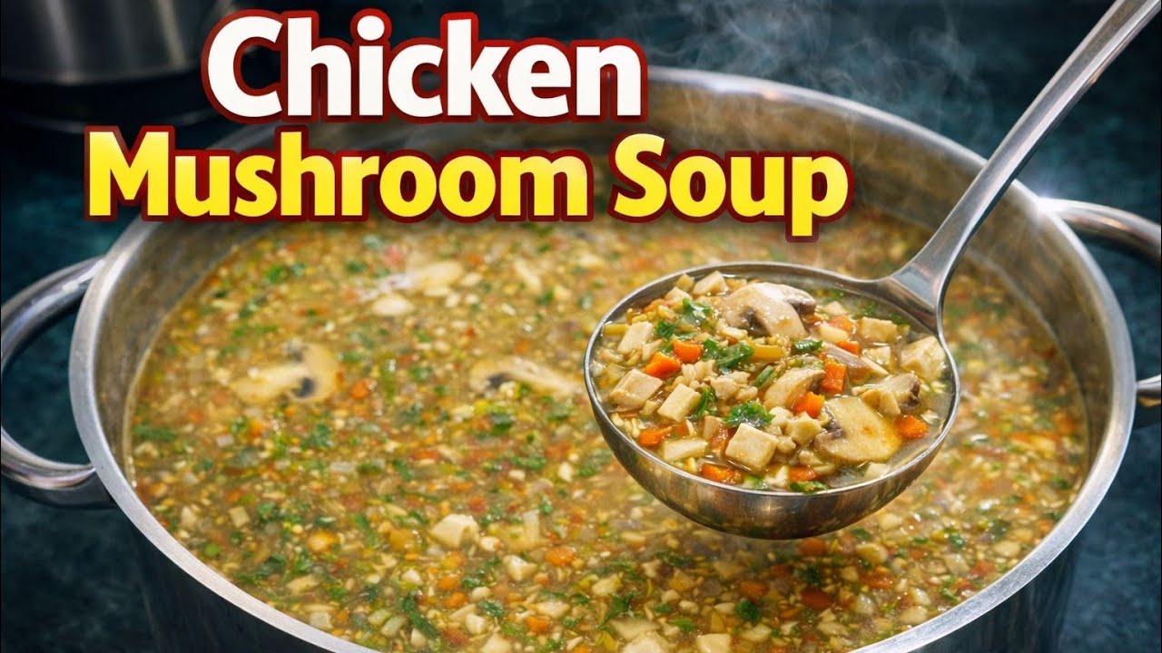 Creamy Chicken Mushroom Soup Recipe | Healthy & Tasty Soup at Home 🍲 | by Hasbe Zaika