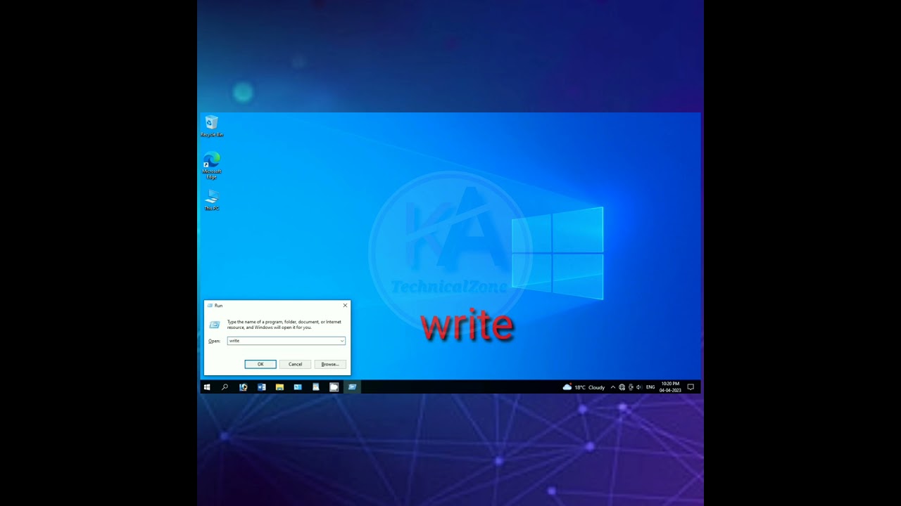 Open Wordpad 💻⌨️#shorts #using run command
