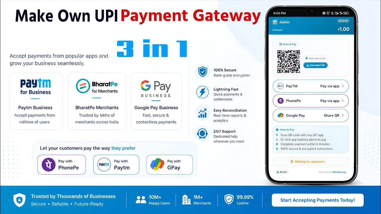 How To Make Own UPI Payment Gateway Website | UPI Payment Gateway Website Kaise Banaye