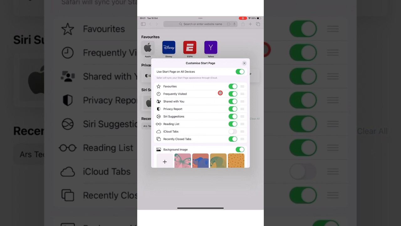 How to Hide Favourites on Safari&rsquo;s New Tab Page on iPad