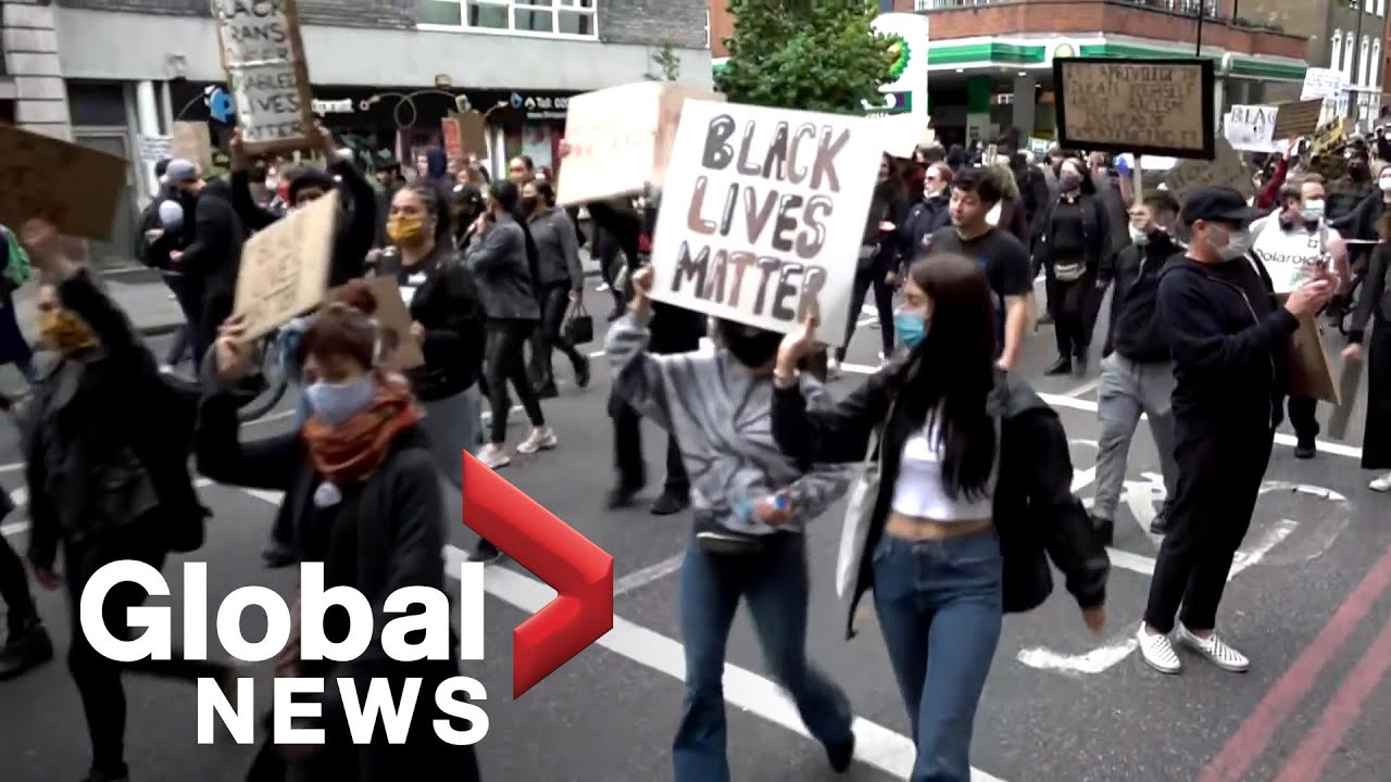 George Floyd protests: Protesters rally outside U.S. Embassy in London