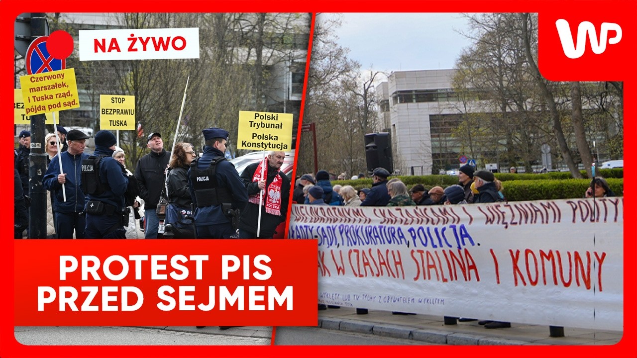 Protest PiS przed Sejmem ws. ślubowania sędzi&oacute;w TK  [ NA ŻYWO ]