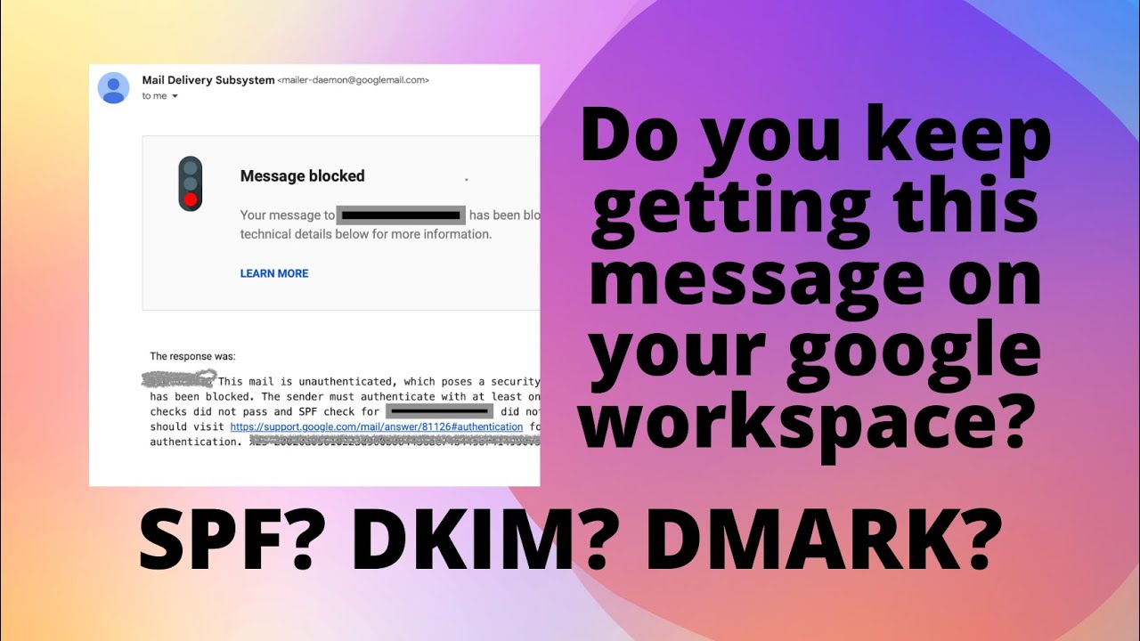 Как заставить Google Workspace разблокировать вашу электронную почту! Исправьте SPF, DMARK и DKIM...