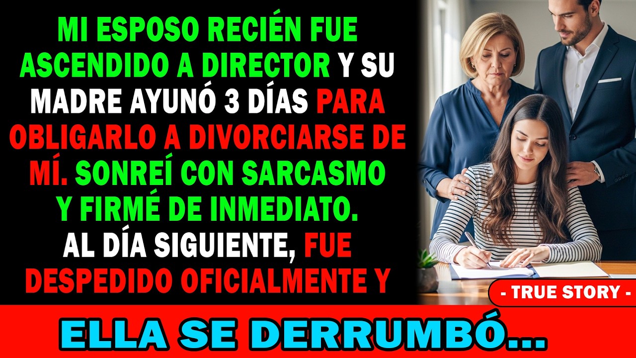 Mi Esposo Ascendió🎉 Su Madre Ayunó Para Forzar Nuestro Divorcio🍛 Sonreí Y Firmé✅ Al Día Siguiente...