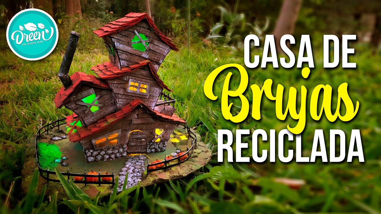 DIY CASA DE BRUJAS reciclada con cartón (Manualidades para Halloween) | DREEN