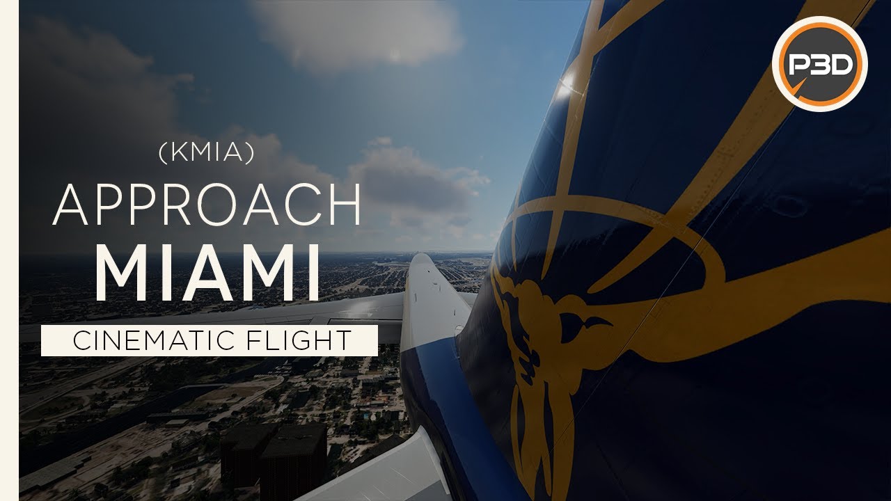 [P3Dv5.2] Atlas Air B747-8F - STUNNING APPROACH into Miami International Airport (KMIA) [4K]