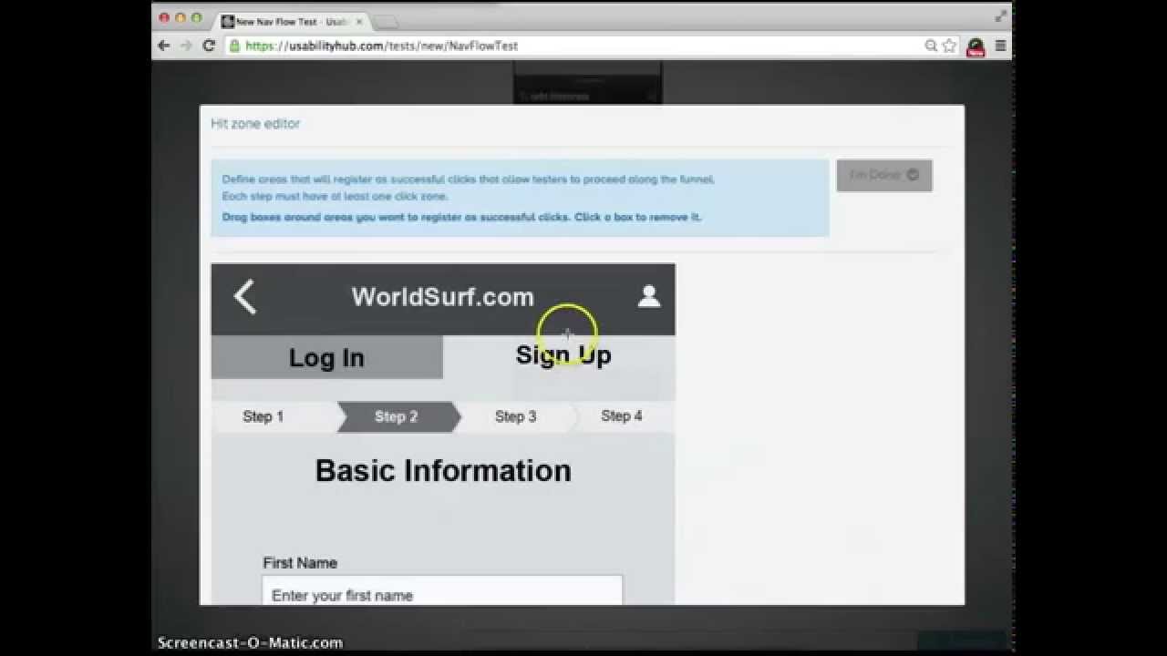 WiU Walkthrough - Usability Hub and Nav Flow Test