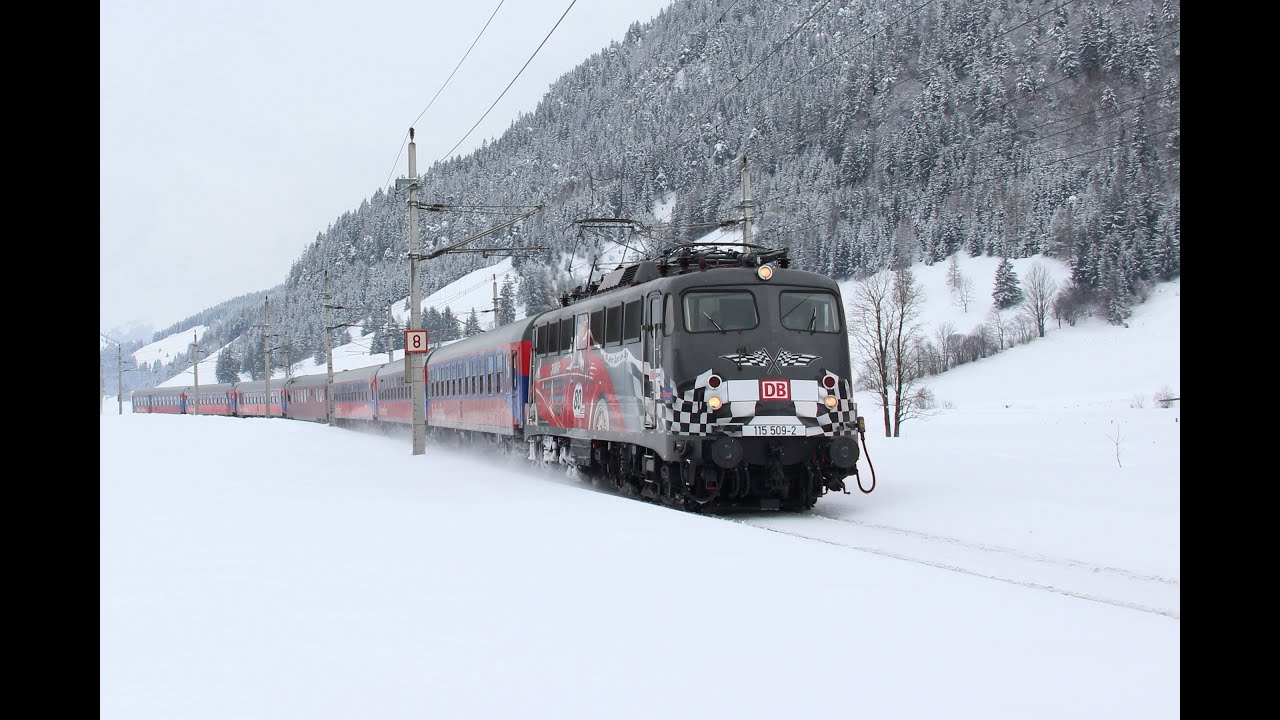 Turnuszüge auf der Giselabahn von Hochfilzen bis Wörgl am 16.02.13