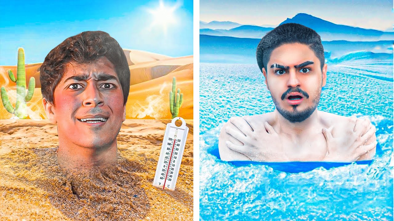 چالش سرما و گرما🔥 آخر ویدئو کارم به بیمارستان کشید@TEOSS