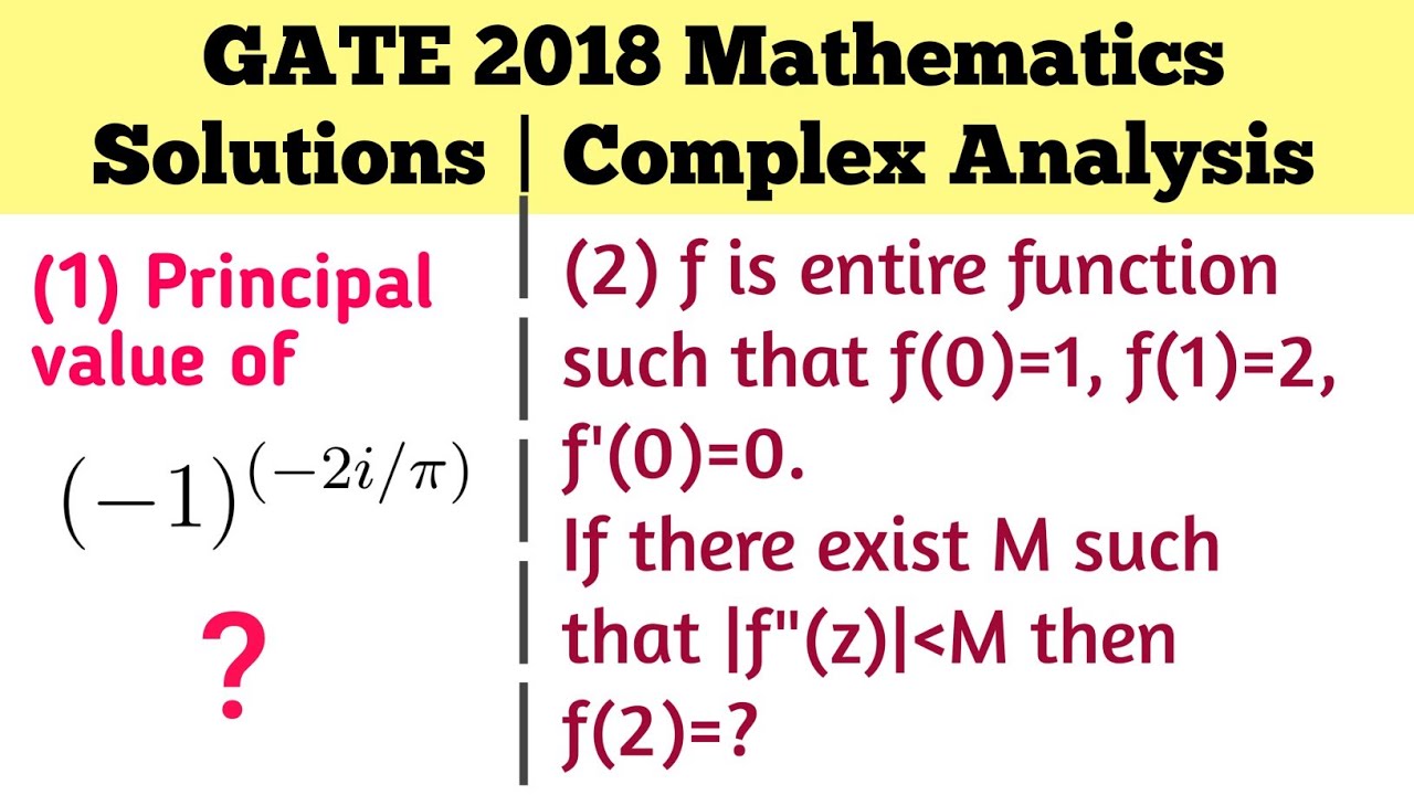 GATE 2018 Mathematics solutions | Complex analysis