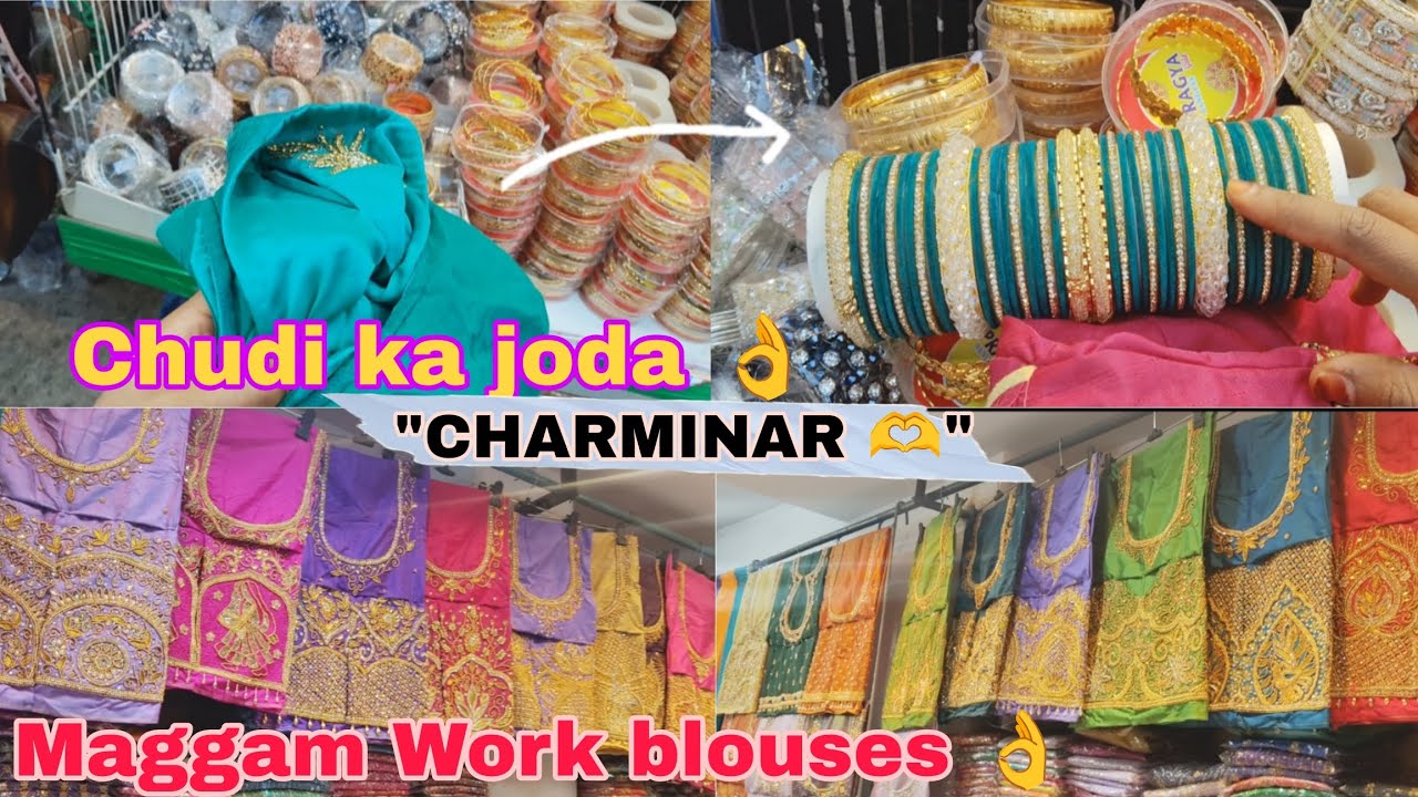 Chudi ka joda aur Maggam blouse Shopping at CHARMINAR 🫶 || Shaadi ki Shopping 🛒🛍️ 