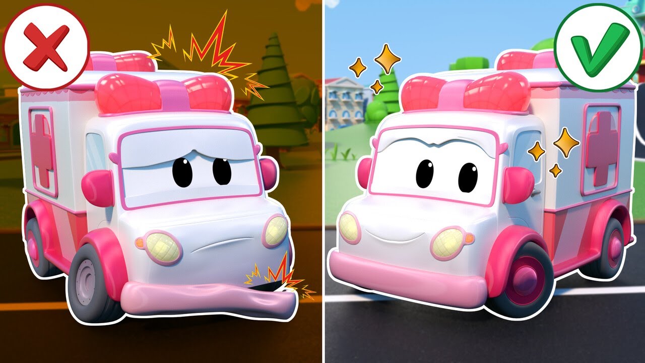 Oh no! BROKEN AMBULANCE can&rsquo;t check on ACCIDENT! | Best Ambulance Cartoon for Kids