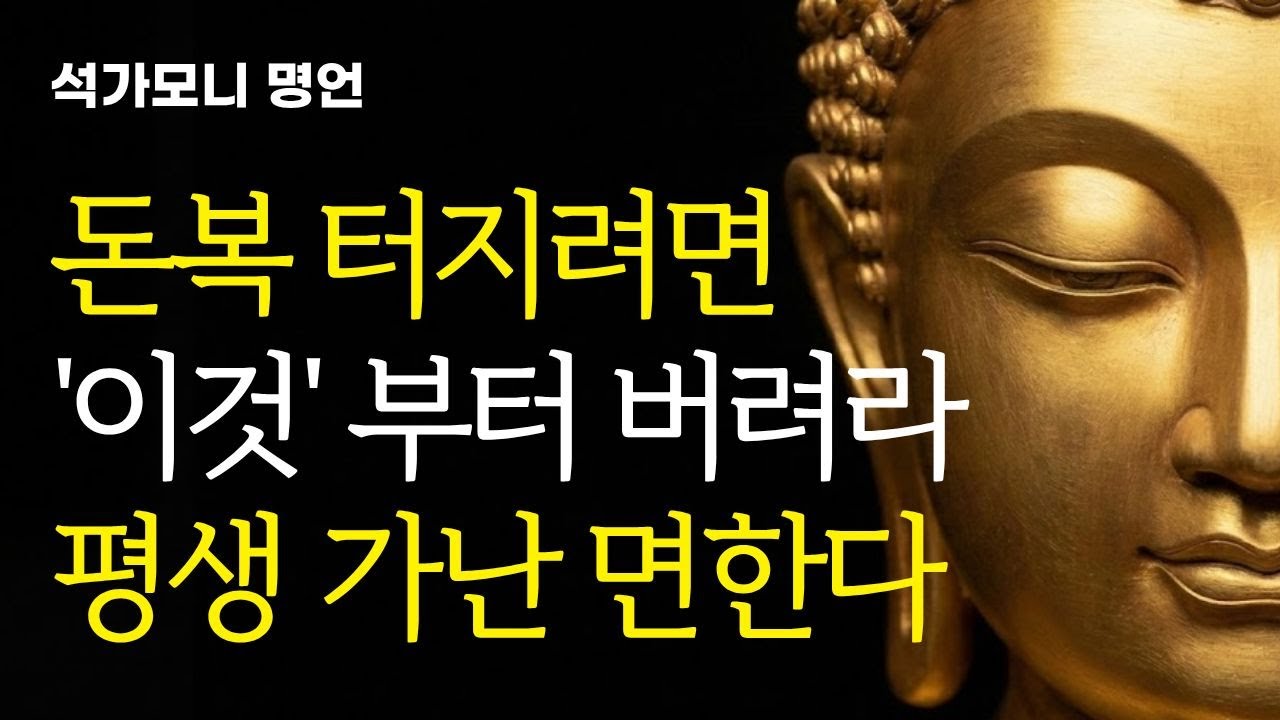 돈복 터지려면 '이것'부터 버리세요 | 화 낼수록 가난해지는 이유 | 석가모니 명언 | 부처님 말씀 | 인생조언 | 불교 오디오북