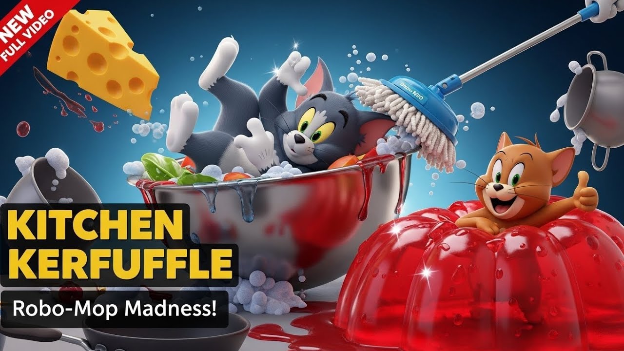 Kitchen Kerfuffle & The Robo-Mop Menace! | A Funny Tom and Jerry Cartoon #cartoonstorytime