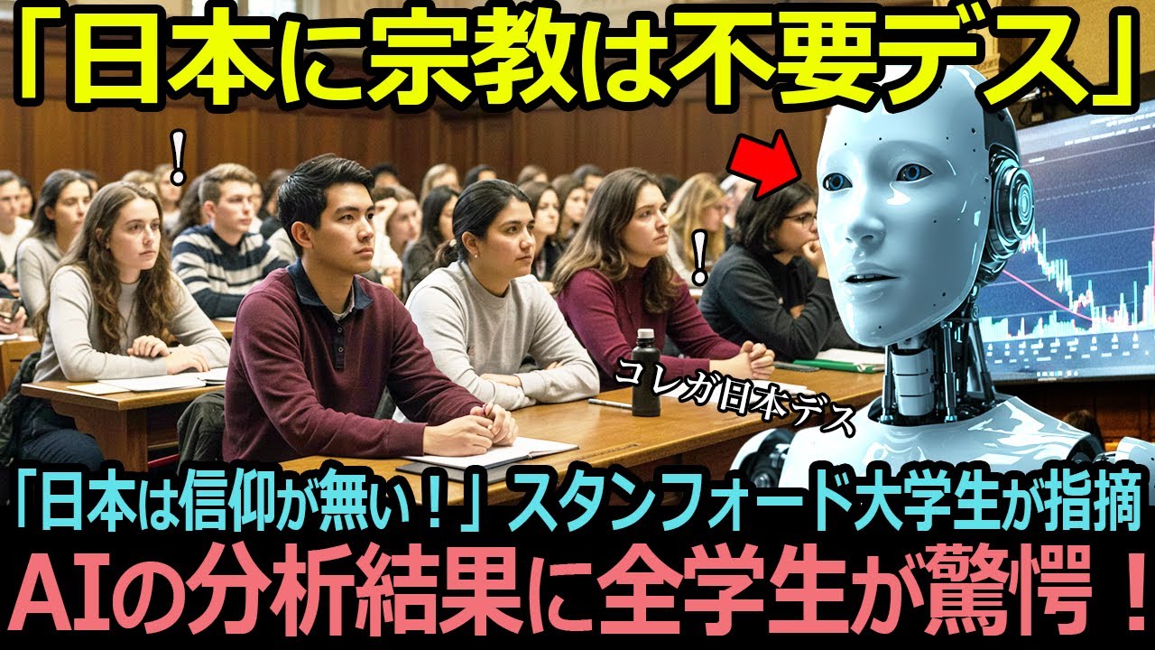 「日本に宗教は不要デス」スタンフォード大学生が「日本は信仰が無い」と指摘！AIの分析結果に全学生が驚愕！【海外の反応】