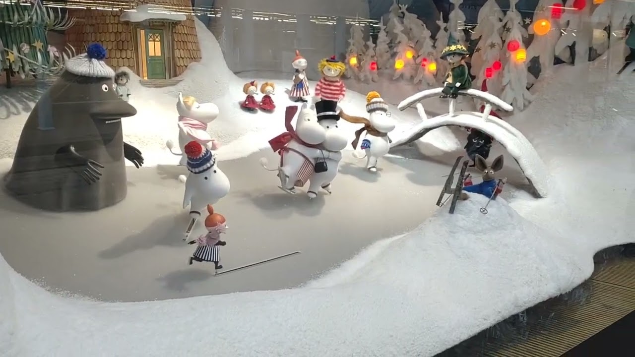 The 80th anniversary of the Moomin stories and Stockmann's Christmas window display 🎄🎀 . Helsinki 🇫🇮