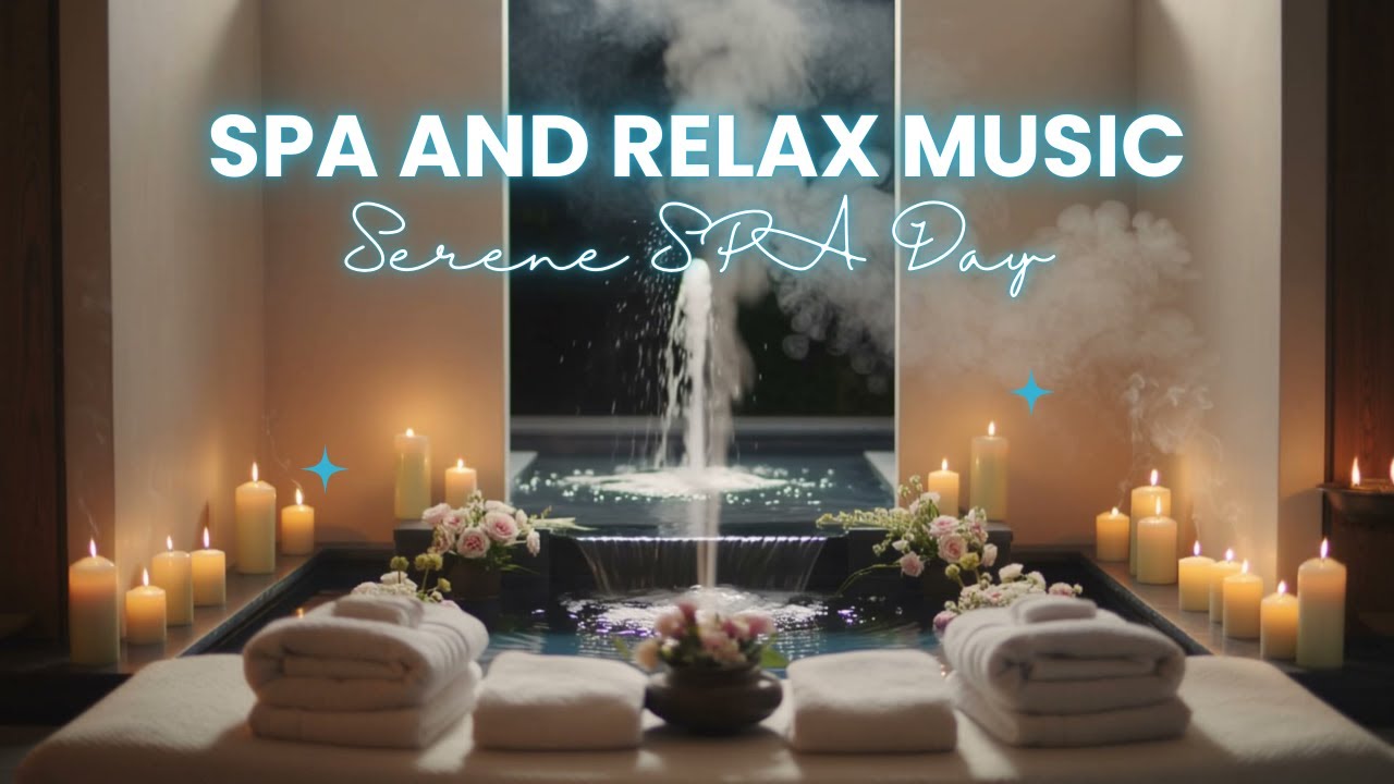 💙 Indoor Waterfall Spa & Floral Candlelit Relax Music | 3 Hours Water Ambience | Serene SPA Day 🌿
