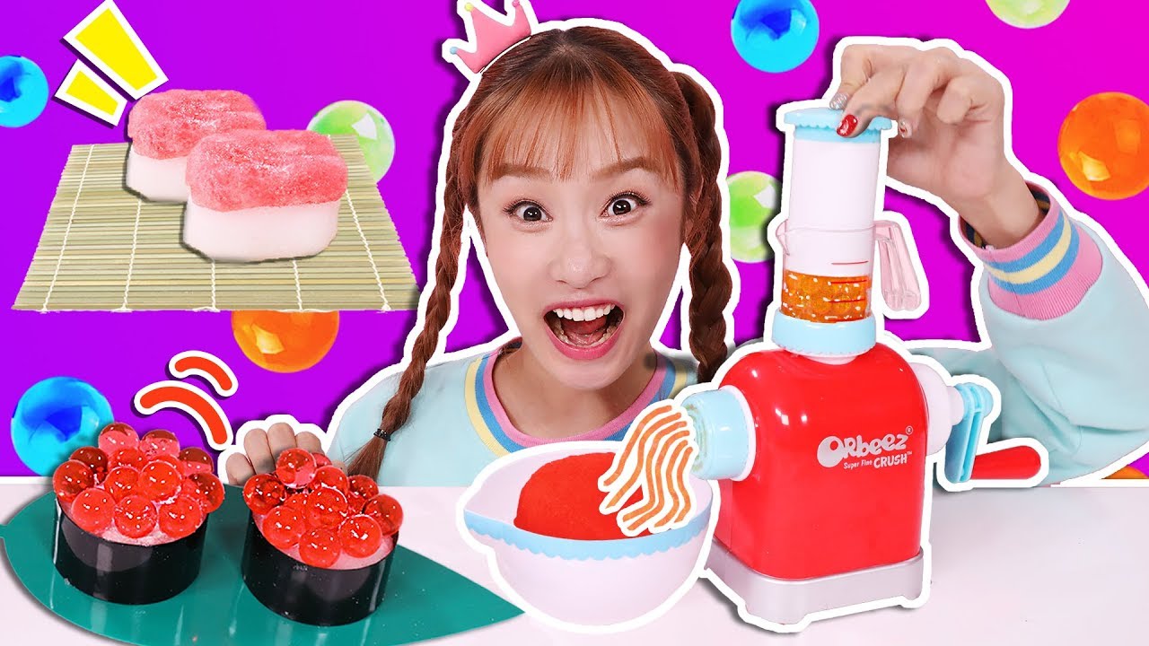 뽀용뽀용~ 개구리알 젤리로 초밥 스시 피자 음식 만들기 주방놀이 DIY - 지니