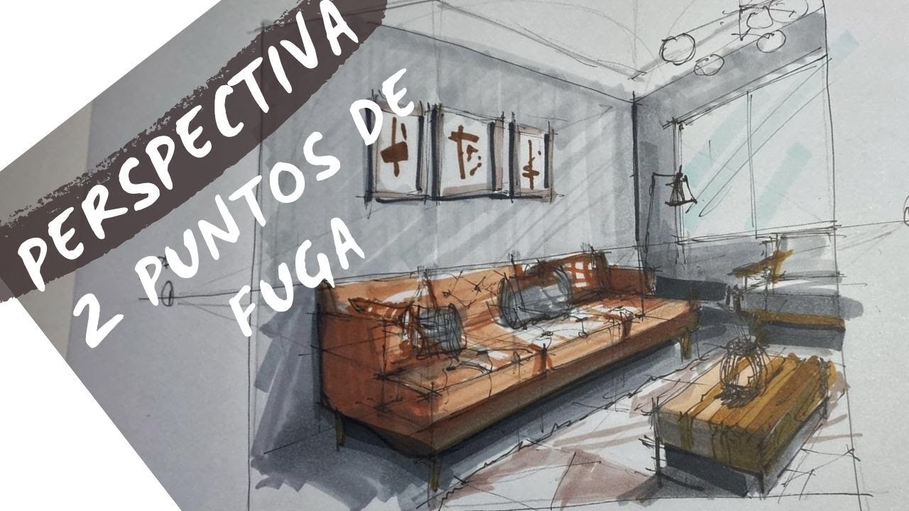 ✏️Como dibujar una perspectiva INTERIOR de DOS puntos de fuga