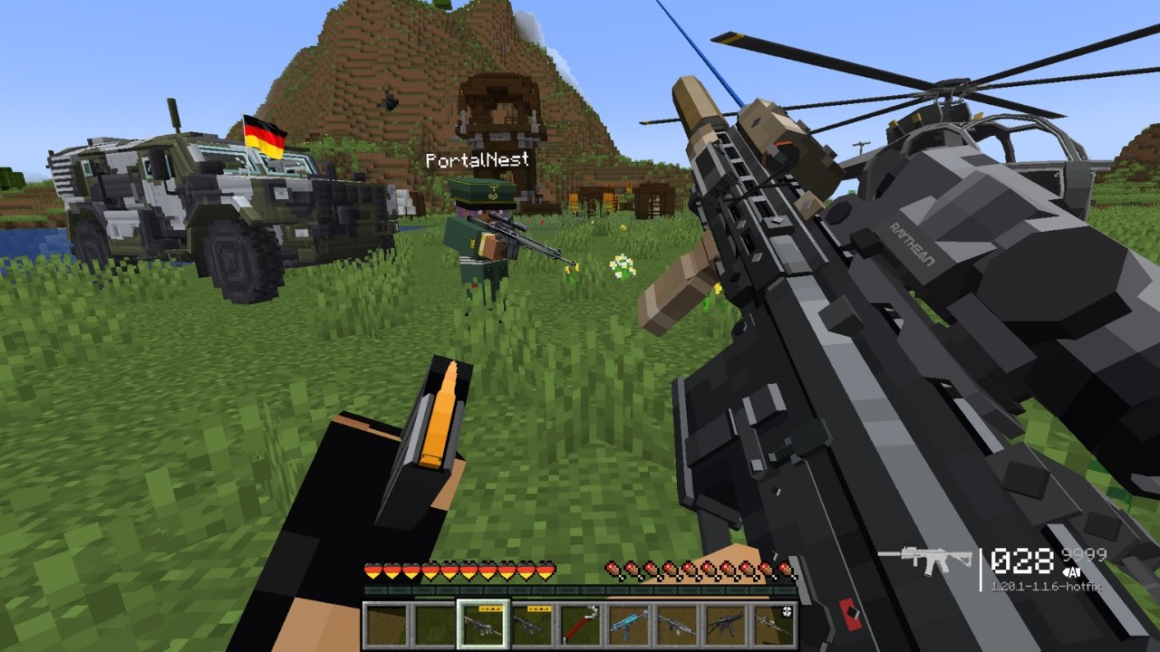 We Destroyed the Pillager Outpost with Powerful German Weapons in Minecraft! 💥⚔️