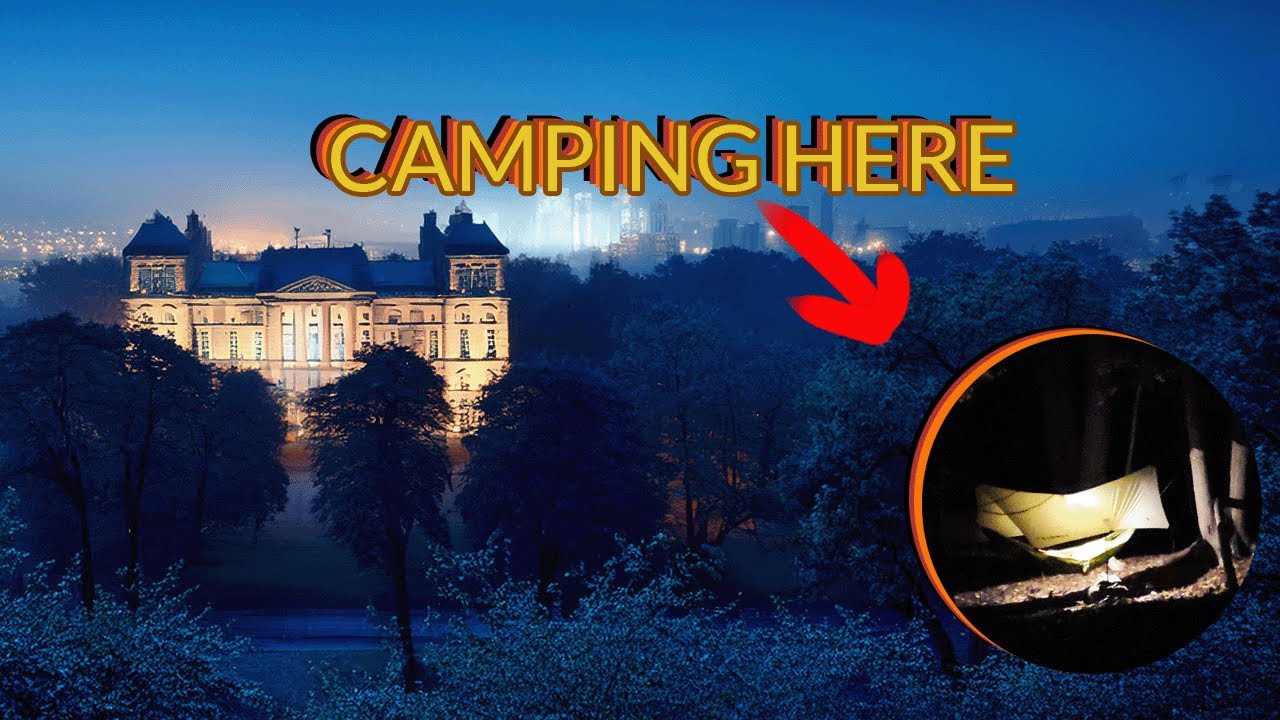 Stealth Camping on University Campus | Evening RAIN Under a Tarp