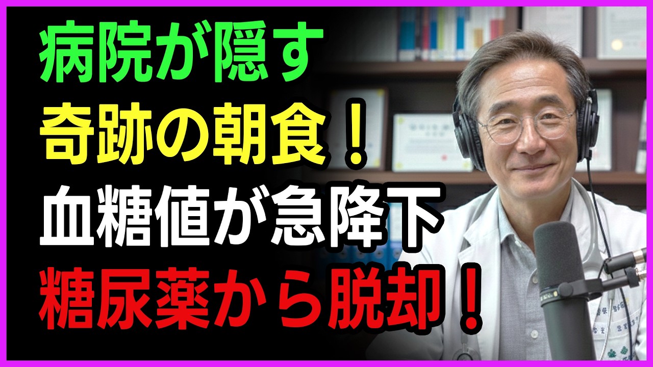 医者が教えない「血糖値を下げる朝食」の秘密！もう糖尿病の薬はいりません｜血糖値管理｜健康な朝食メニュー｜86歳の現役医師が明かす数値改善の秘策