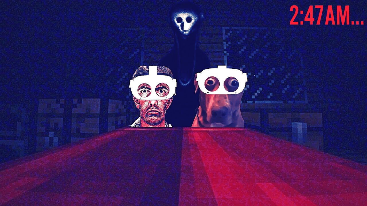 2 Idiots have a Sleepover in VR Minecraft with Horror Mods