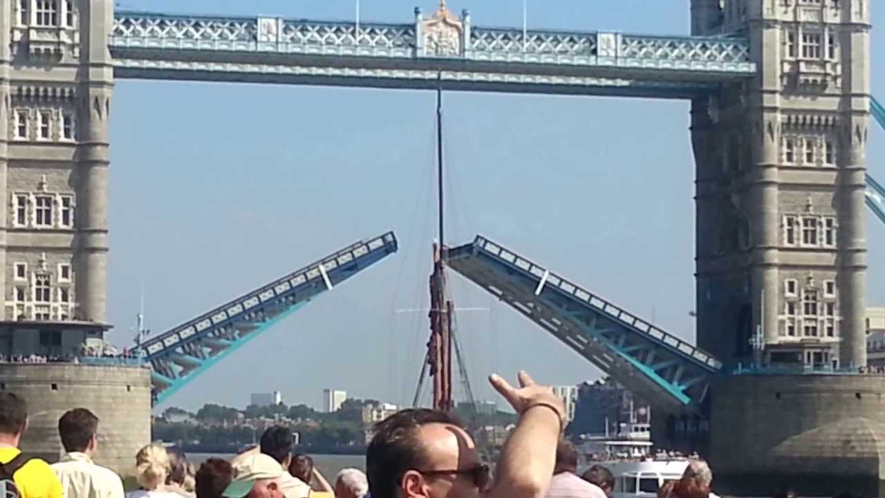 The Tower Bridge Opening and Closing, view from River Thames