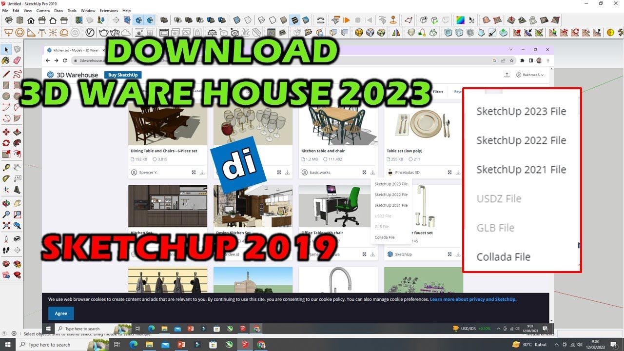 Download 3d Ware house 2023 di Sketchup 2019